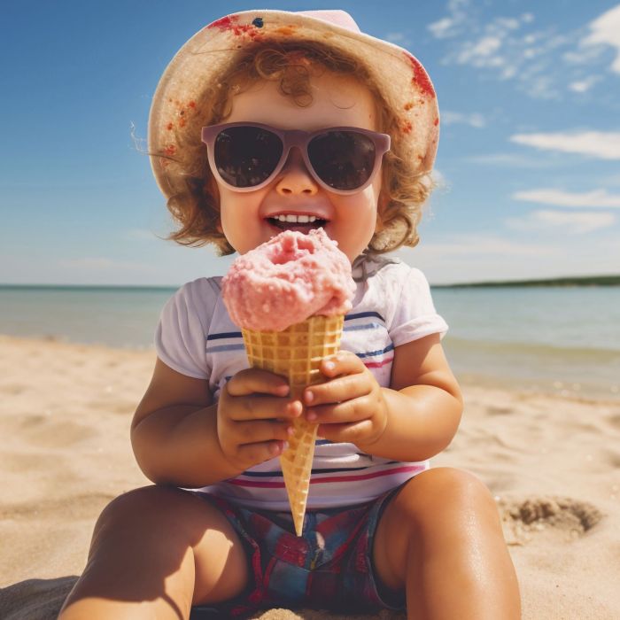 view-child-with-ice-cream-summer